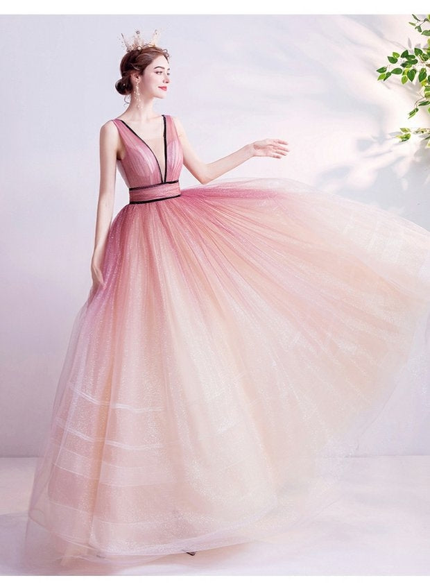 Kenzia Pink Ombre Gown, Sleeveless - Direct Result