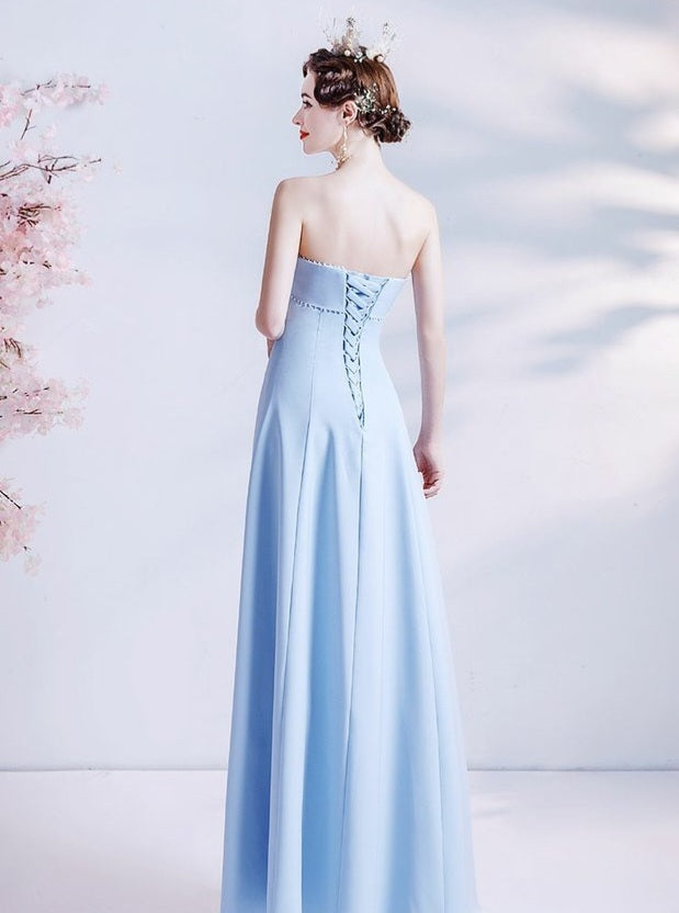 Kera Sky Blue Tube Gown - Shop Now!