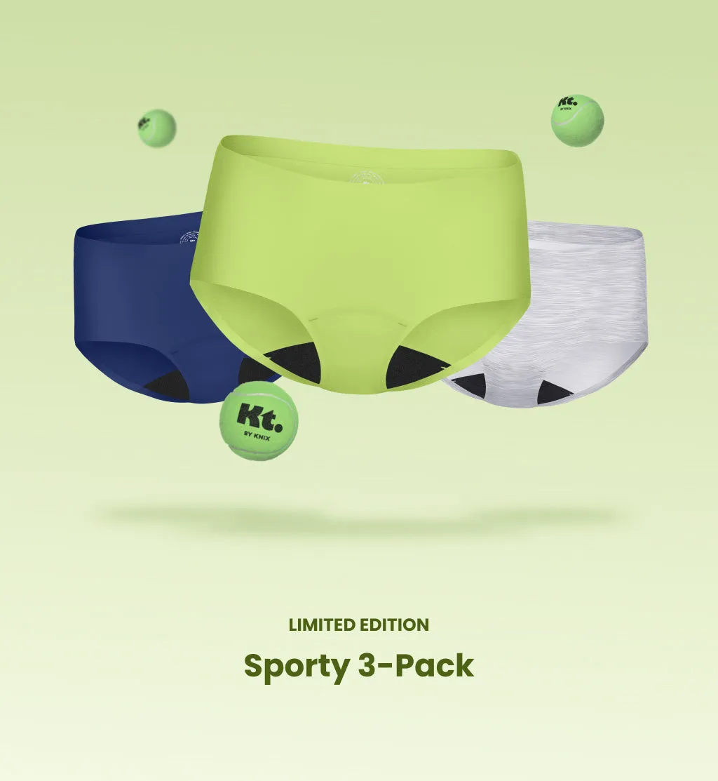 Sporty Boyshort 4-Pack in Night Sky Limeade Heather Grey Kit Item