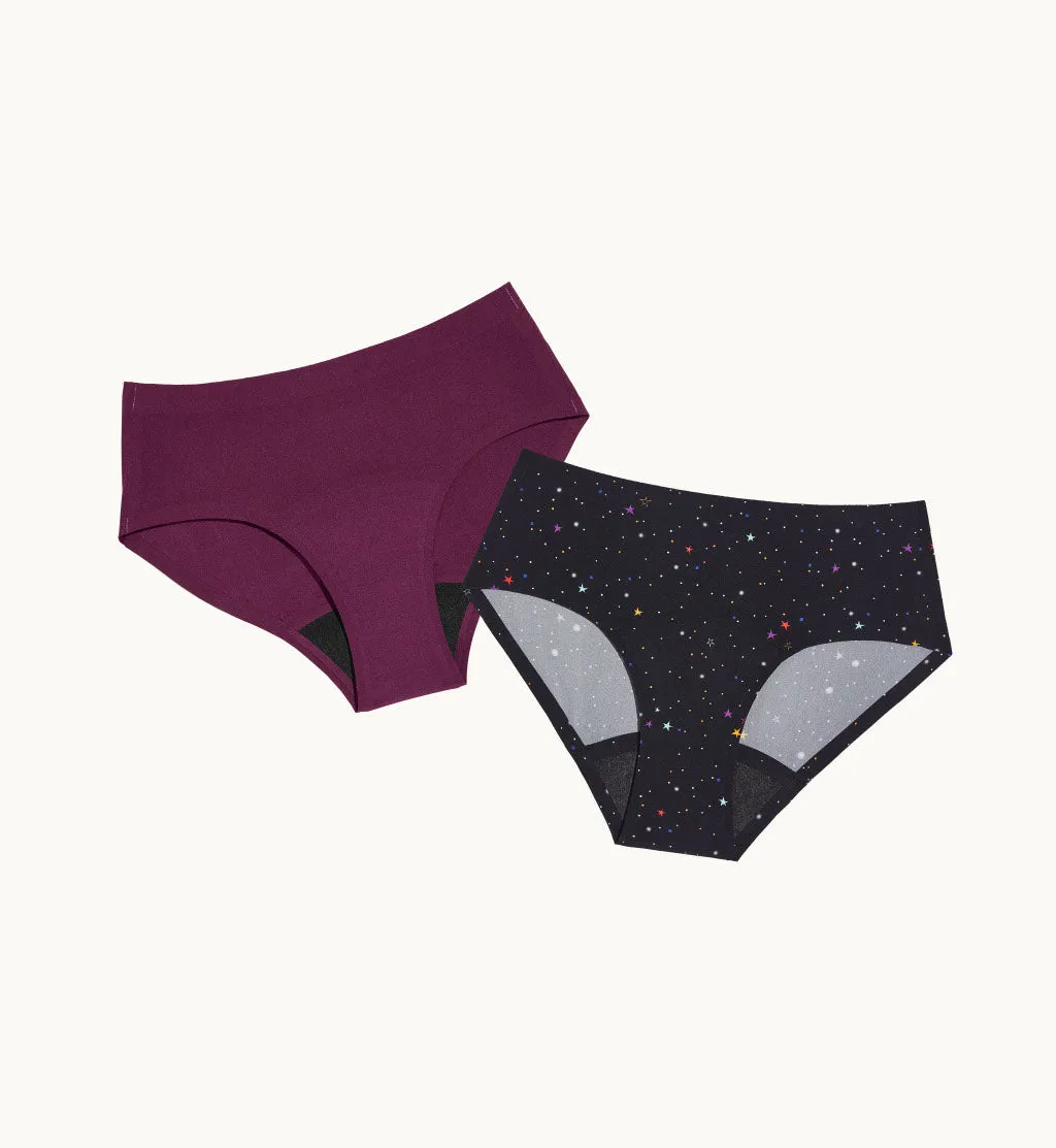 Kit Item - 2-Pack Lucky Star/Berry Boyshorts Super Leakproof 6-Pack