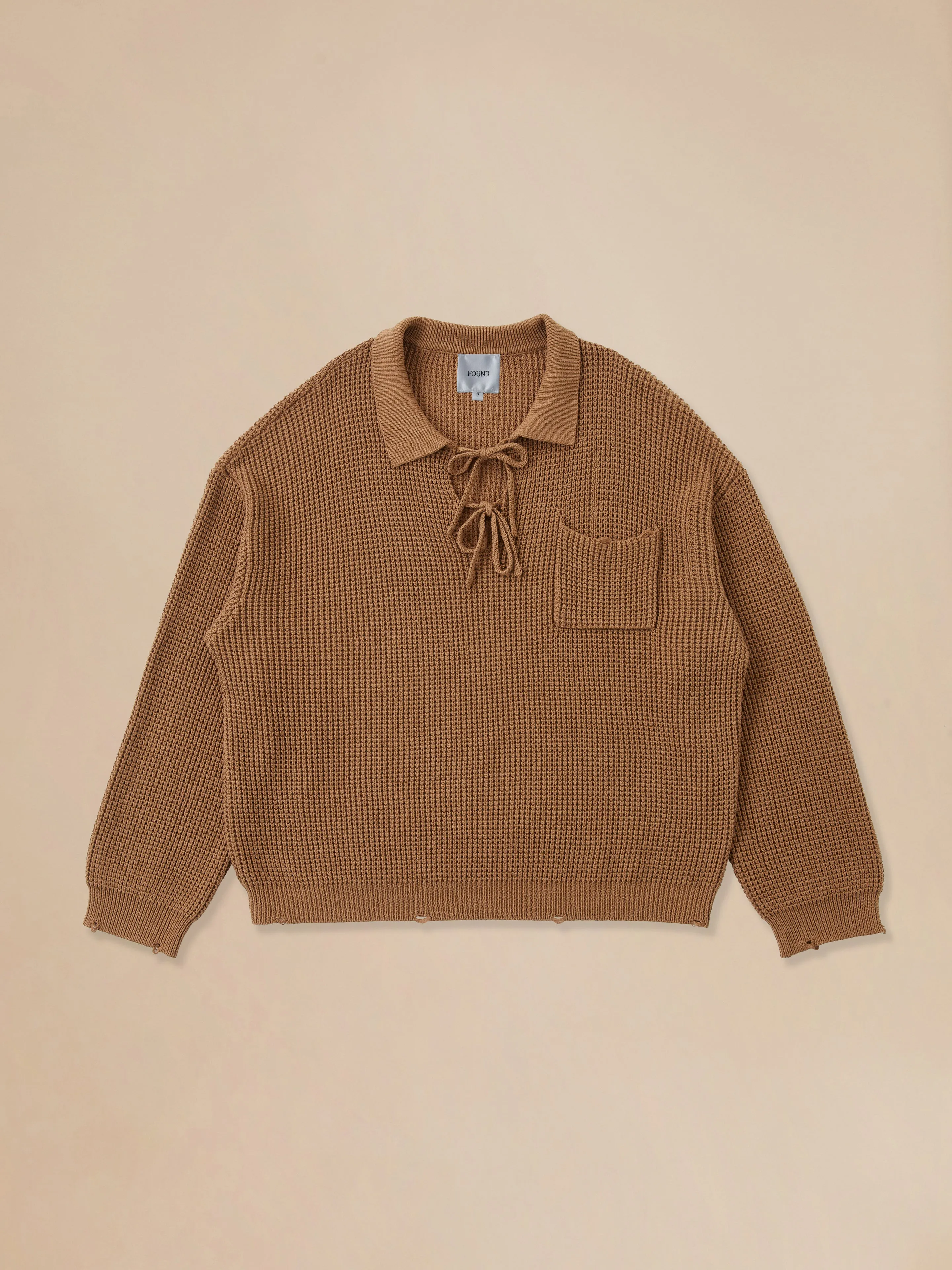 Knit Tie-Collar Sweater