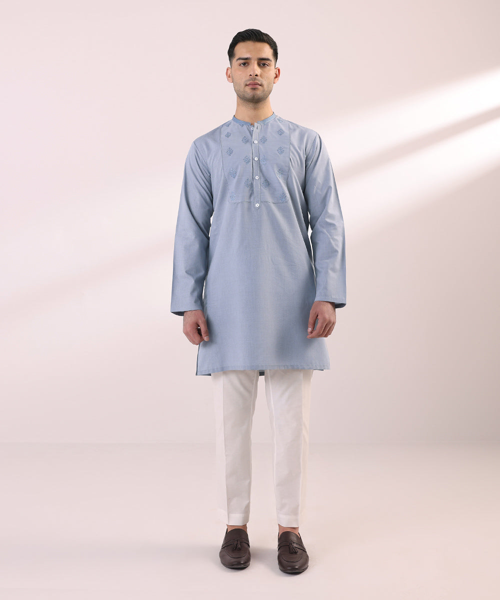 Kurta with Embroidered Wash & Wear Fabric