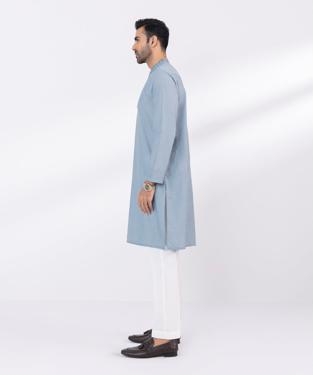 Kurta with Embroidery, Easy Care Fabric