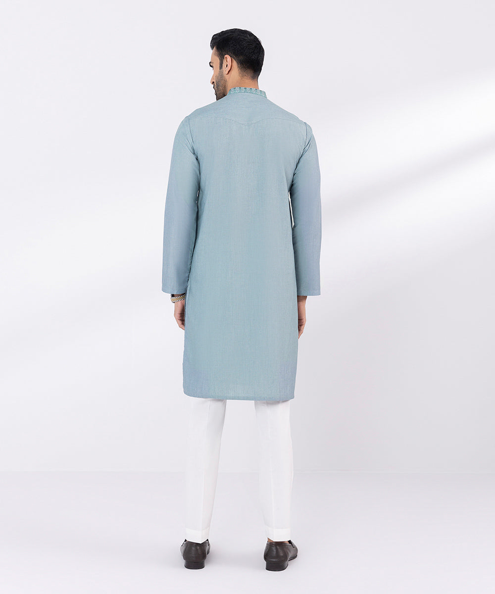 Kurta with Embroidery, Easy Care Fabric