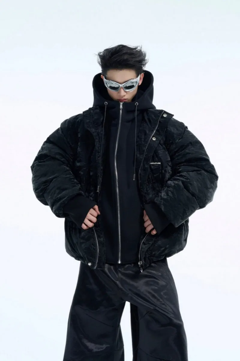 Layered Design Hooded Puffer Outerwear