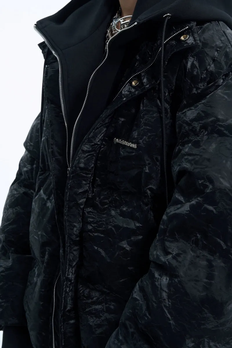 Layered Design Hooded Puffer Outerwear