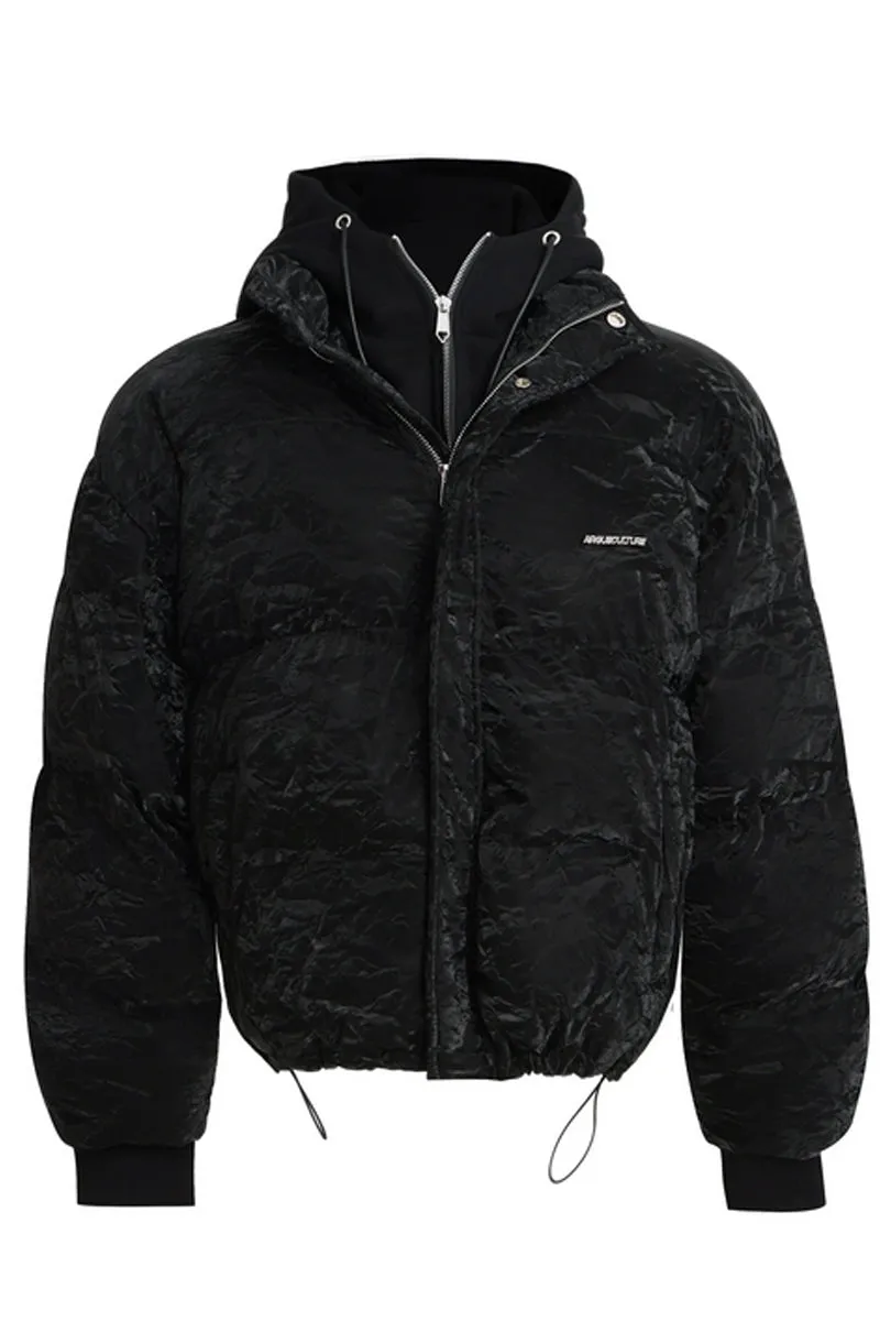 Layered Design Hooded Puffer Outerwear