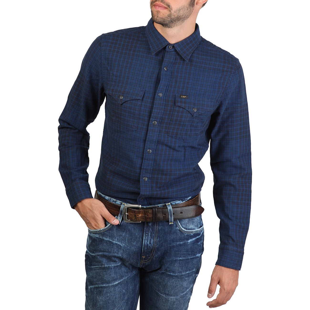 Lee Western Shirt Blue - Best Price & Free Shipping