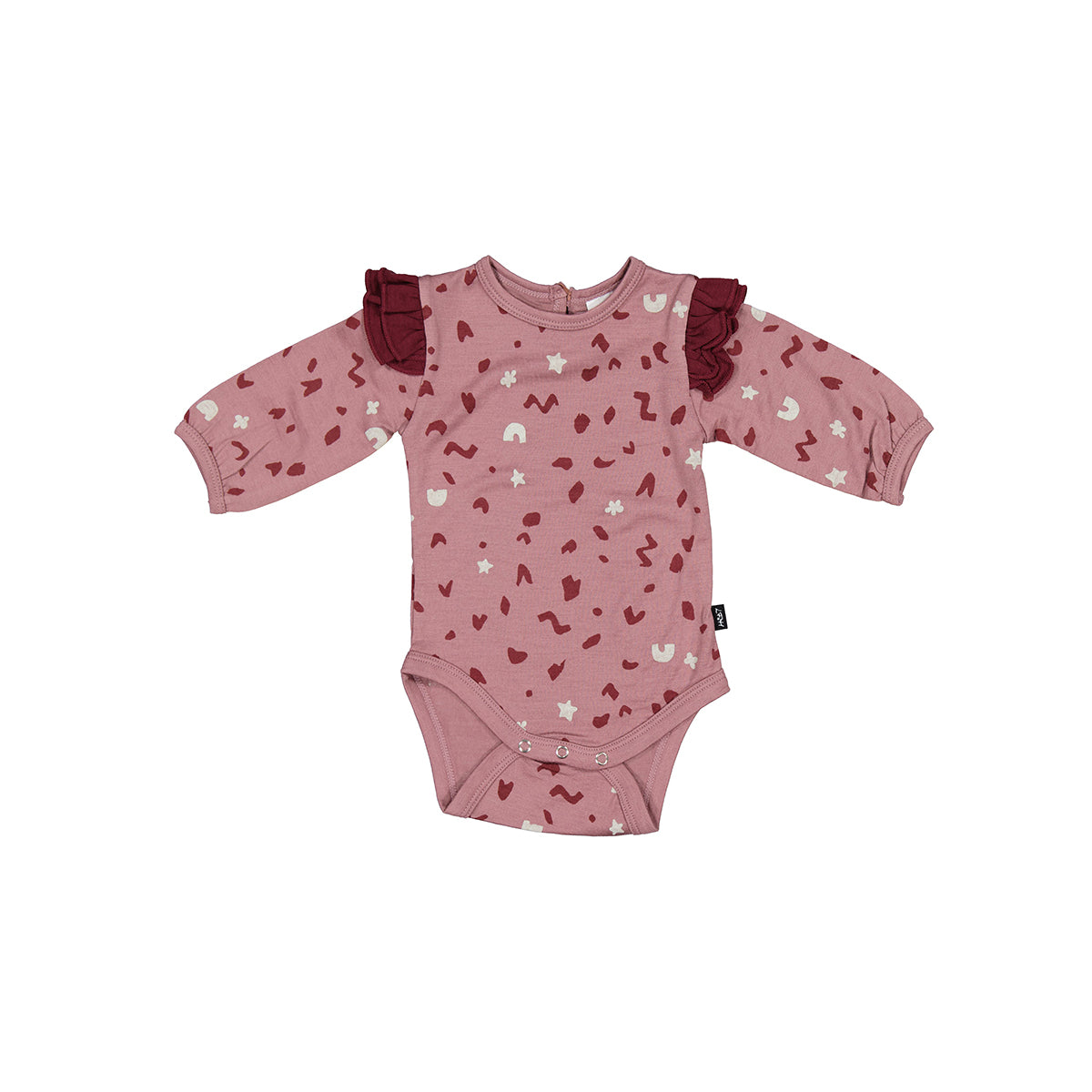 Little Flock of Horrors Luna Bodysuit - Orchid Sprinkles: Cute and Cozy Baby Bodysuit in Orchid Sprinkles