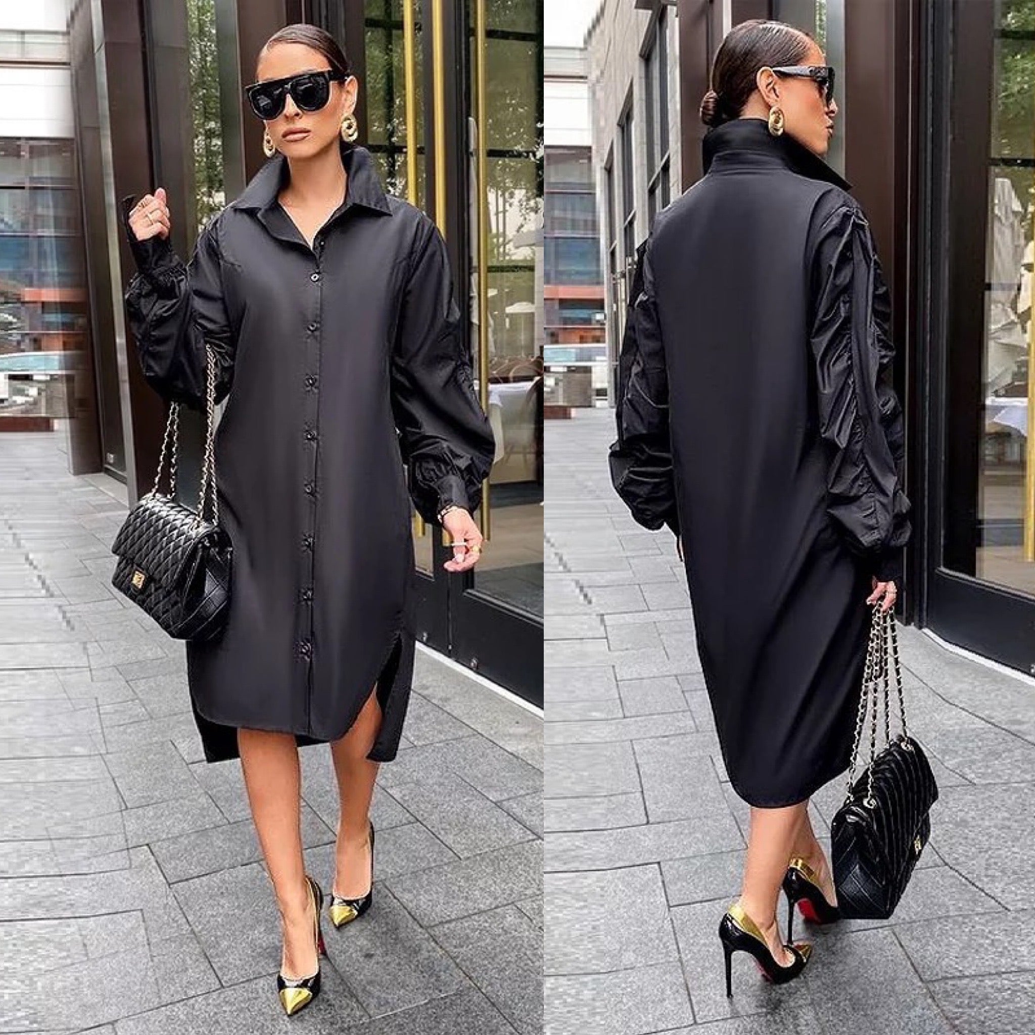 Long oversized shirt dress