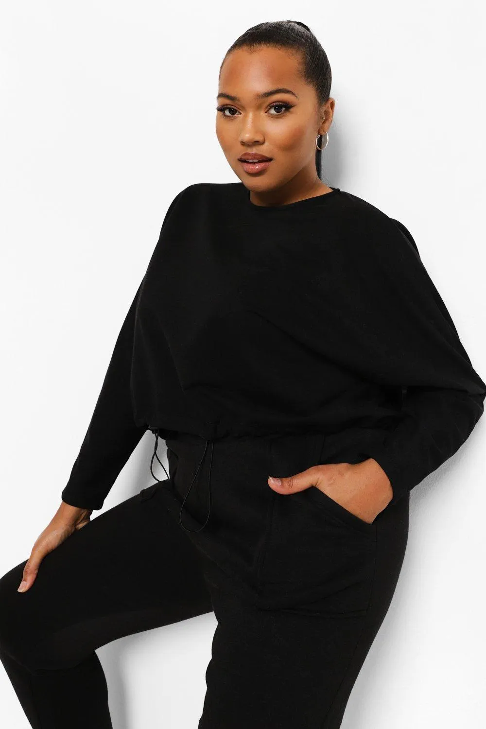 Loopback Batwing Toggle Detail Sweater