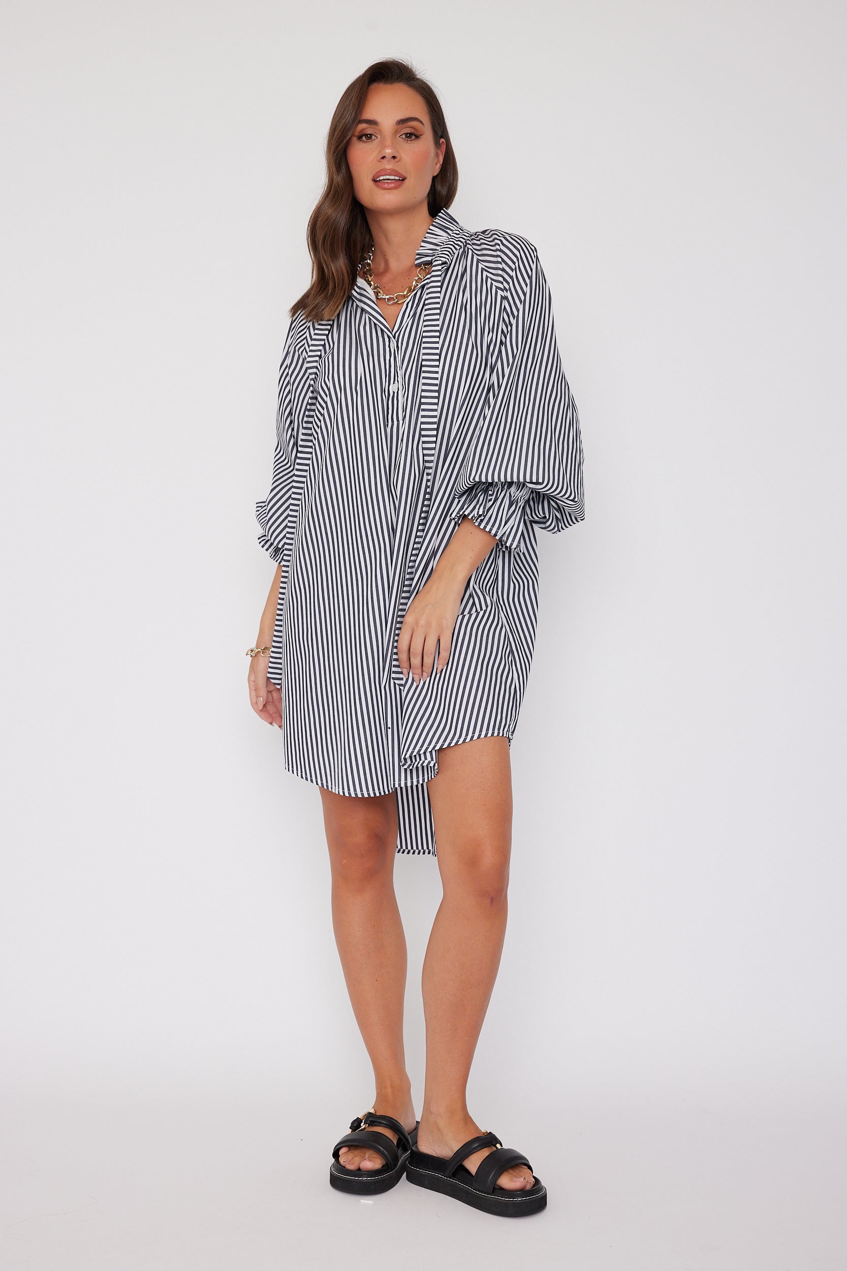 LYCIUM Black Stripe Dress