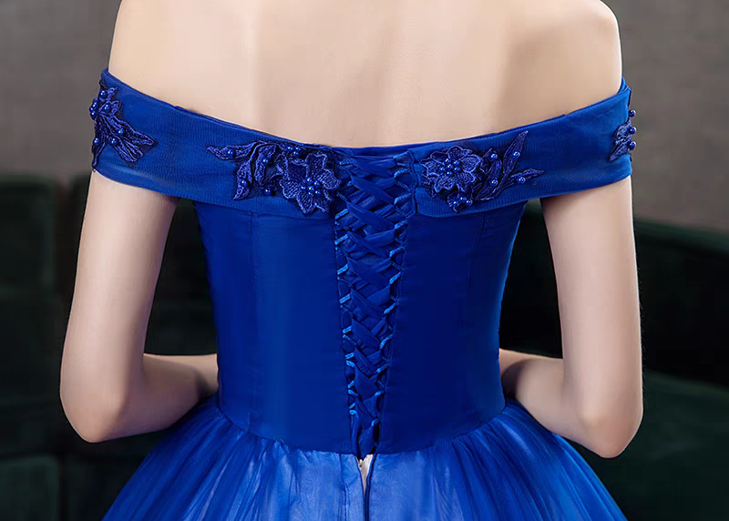 Madilyn Royal Blue Off Shoulder Gown