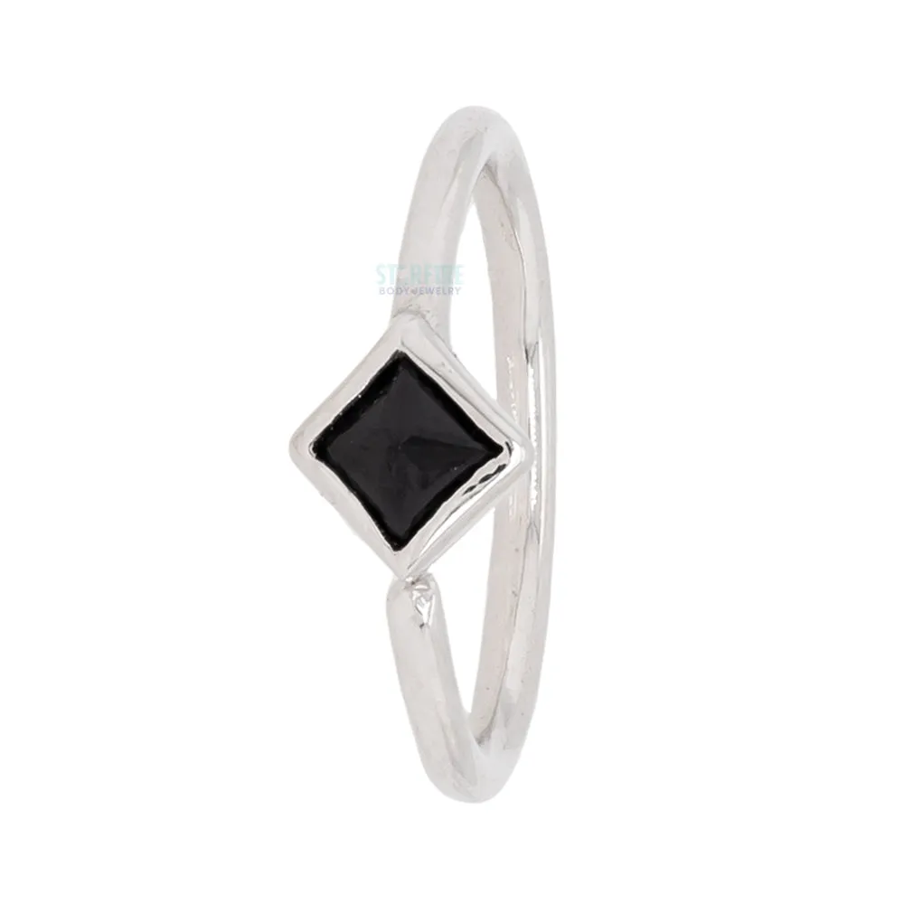 Mae Gold Black Spinel Seamless Ring