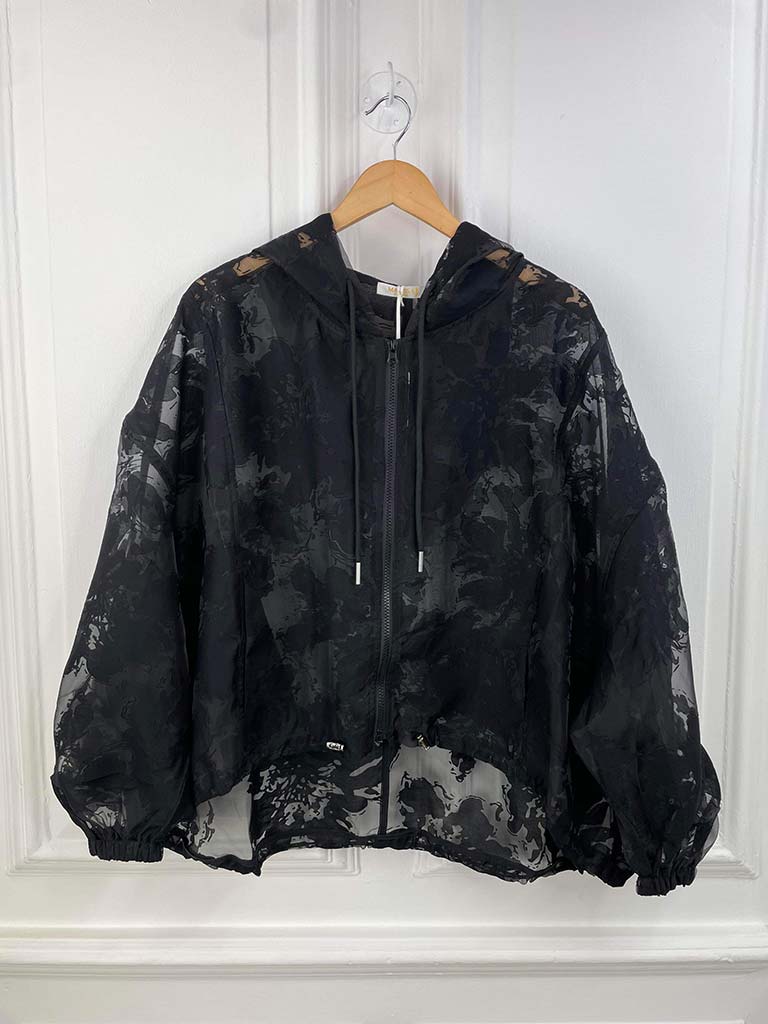 Malissa J Black Floral Print Bomber Jacket