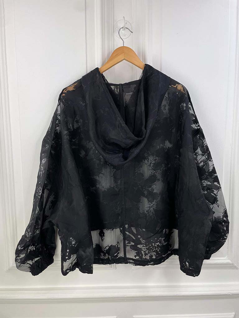 Malissa J Black Floral Print Bomber Jacket