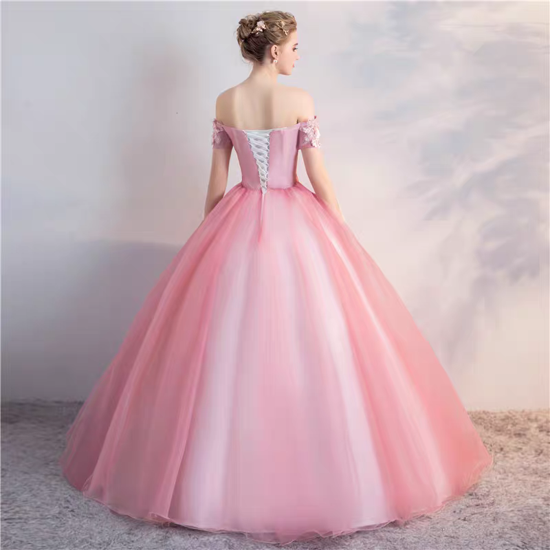 Mallory Pink Ball Off Shoulder/Sleeveless Gown - 2 Design Options.