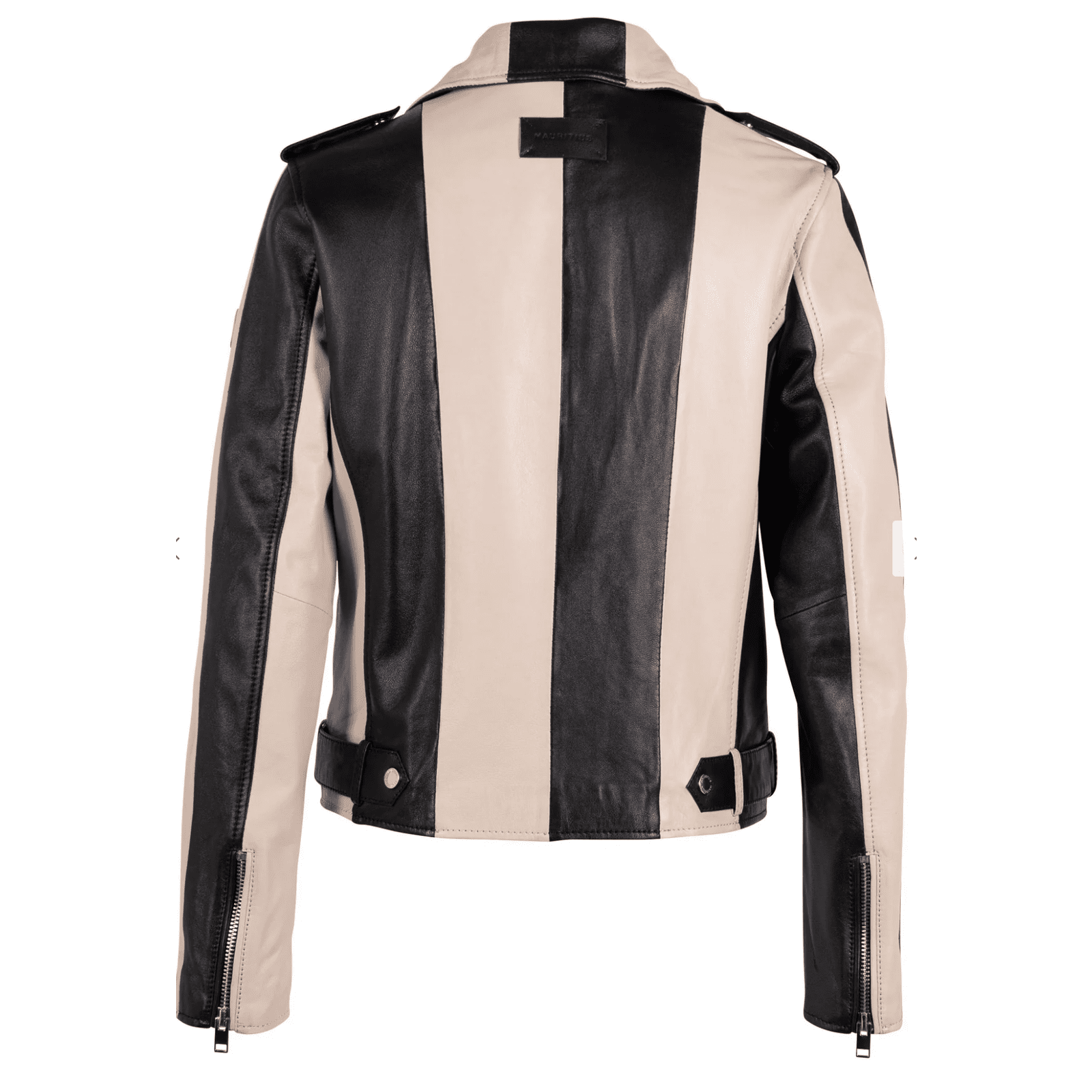 Mauritius Armilla CF Striped Leather Jacket, Black and Beige