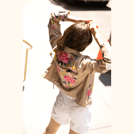 Mauritius Peonie RF Leather Jacket - Light Beige