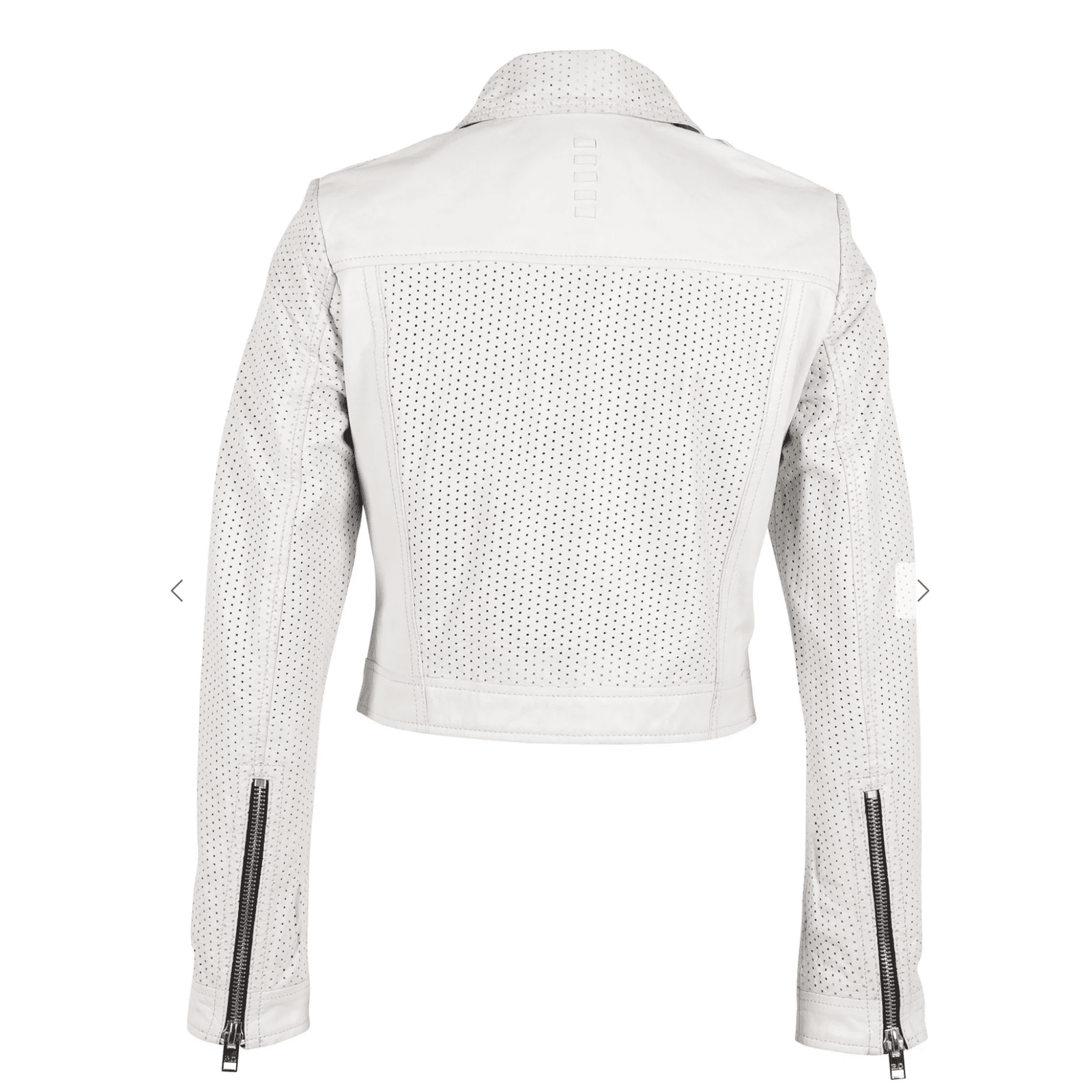 Mauritius Shala RF White Perforated Leather Jacket