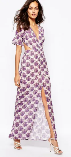 Maxi Dress with Clover Pattern