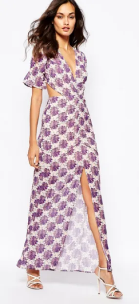 Maxi Dress with Clover Pattern