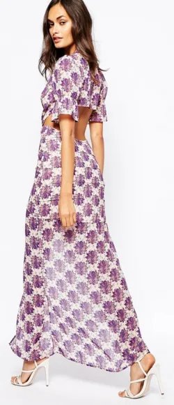 Maxi Dress with Clover Pattern