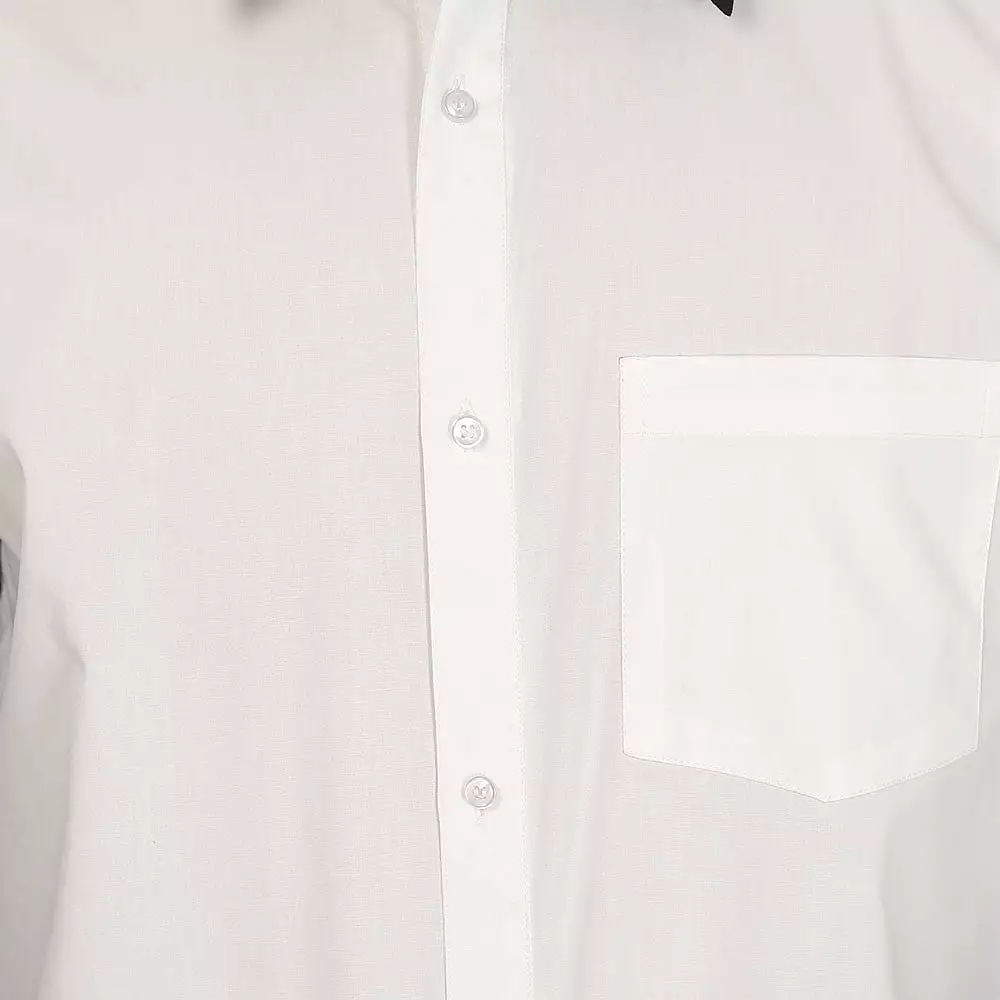 White Men's Long Sleeve Cotton Button Down Dress Shirt