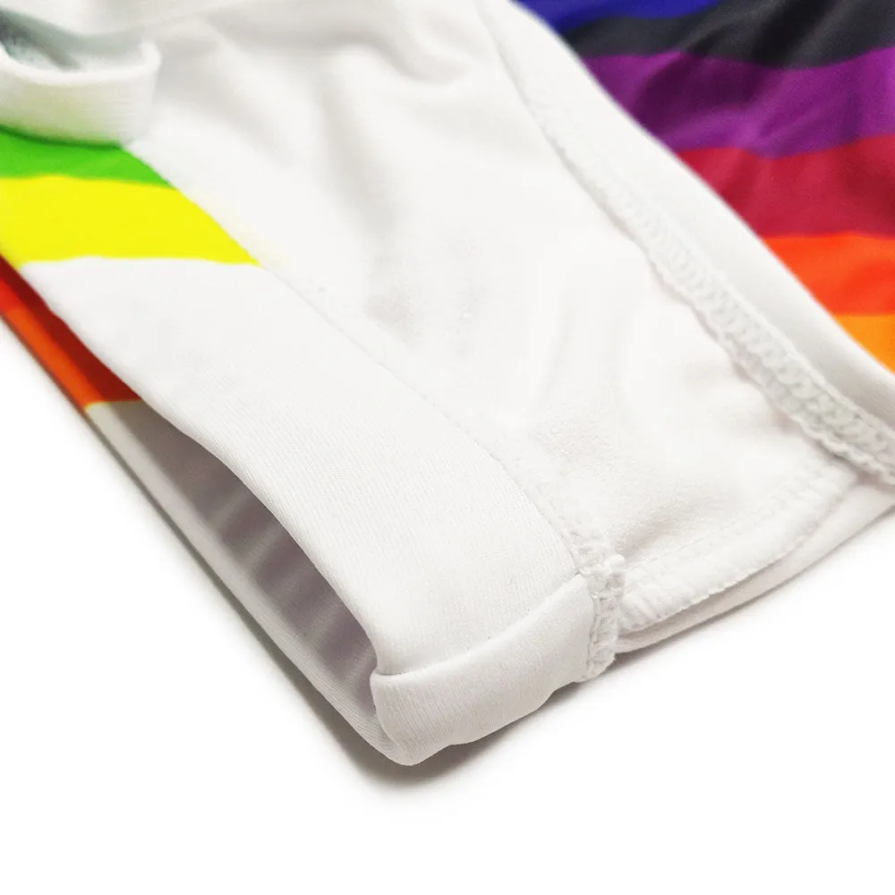 Men's Rainbow Polyester Push-Up Briefs for Beach Surfing