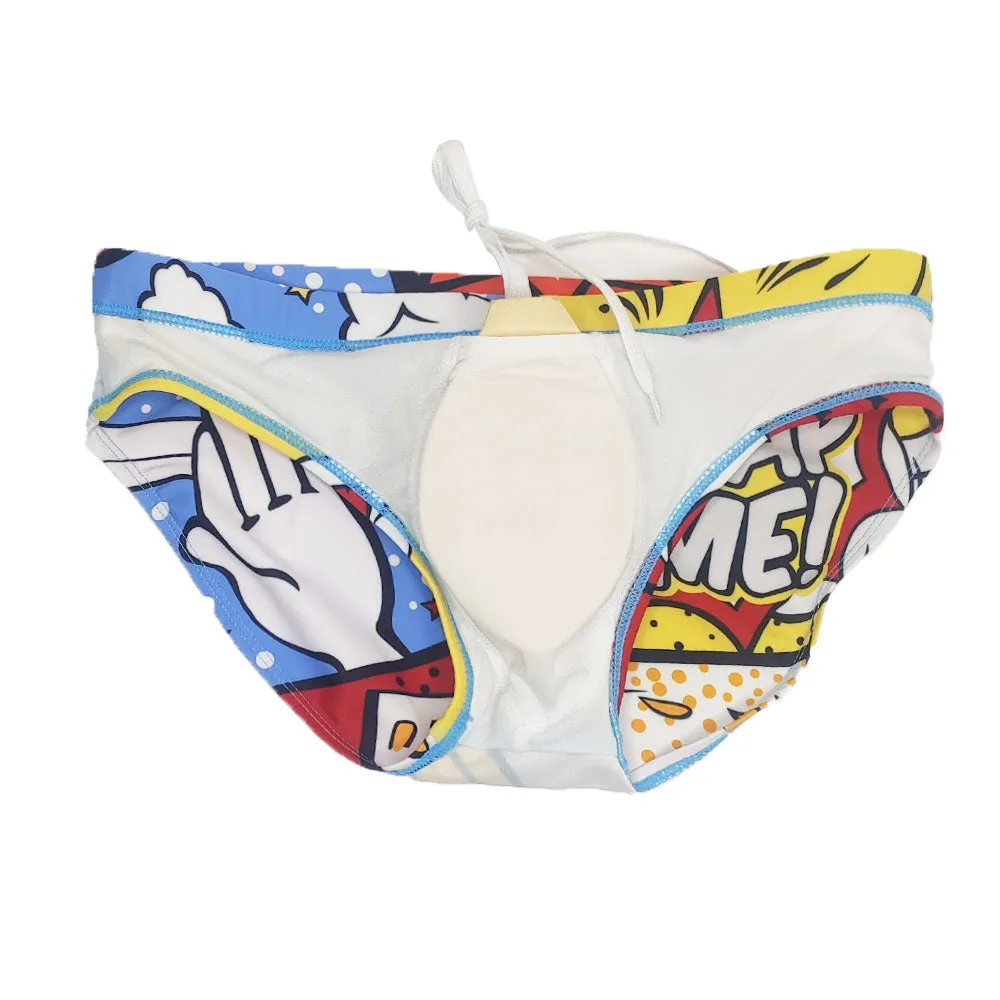 Sexy Men's Printed Polyester Beach Surfing Briefs