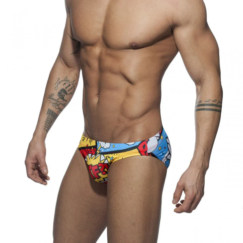 Sexy Men's Printed Polyester Beach Surfing Briefs