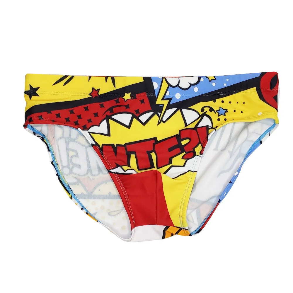 Sexy Men's Printed Polyester Beach Surfing Briefs