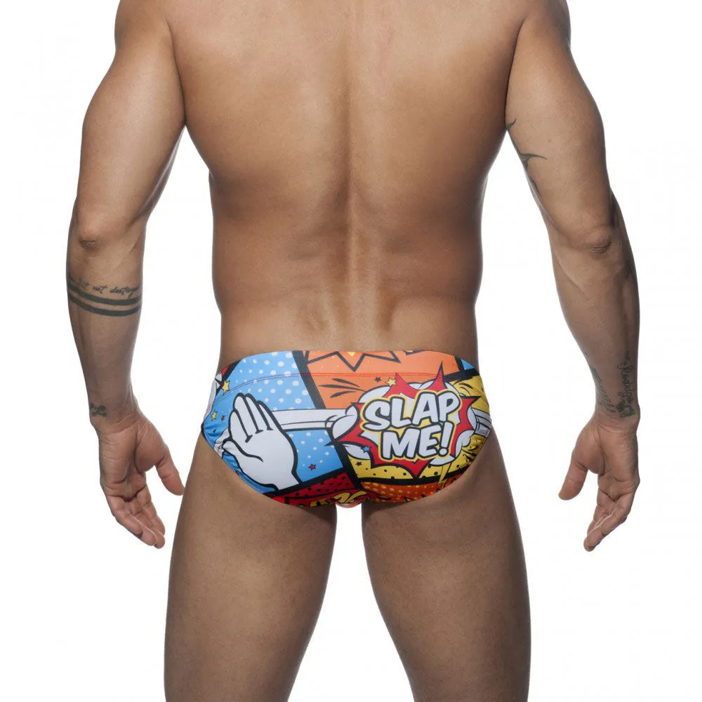 Sexy Men's Printed Polyester Beach Surfing Briefs