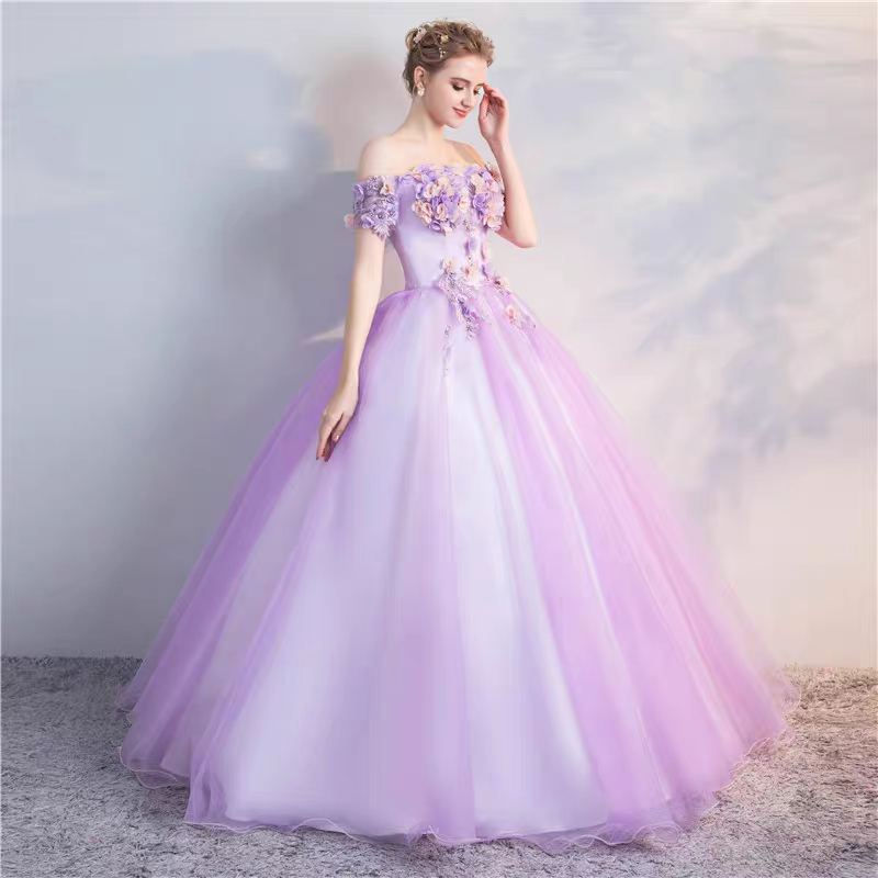 Merilyn Lilac Off Shoulder Ball Gown - 2 Color Options