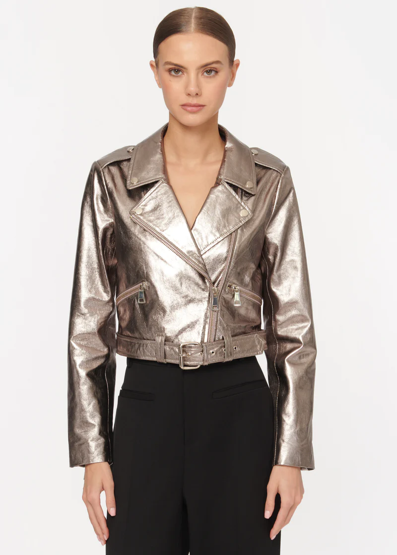 Metallic Kali Leather Jacket