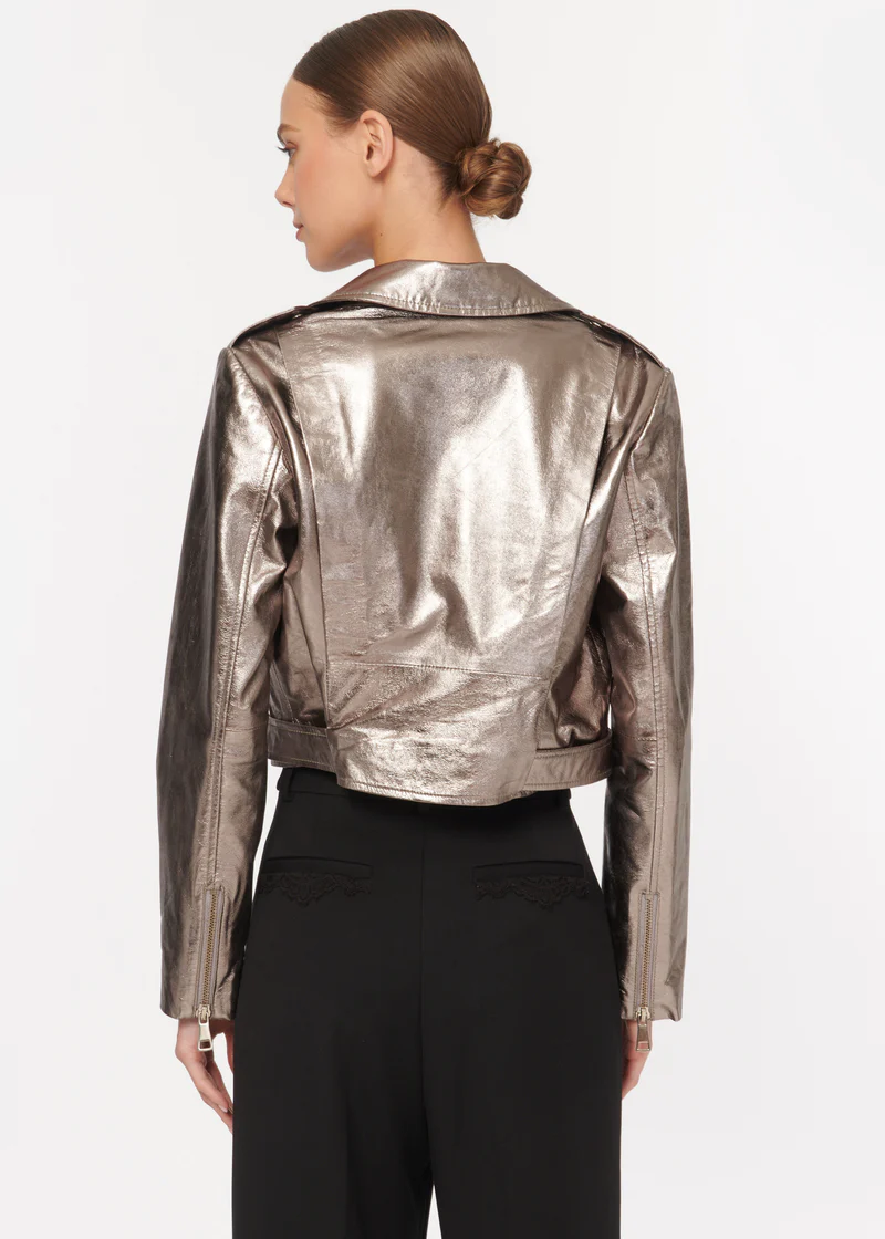 Metallic Kali Leather Jacket