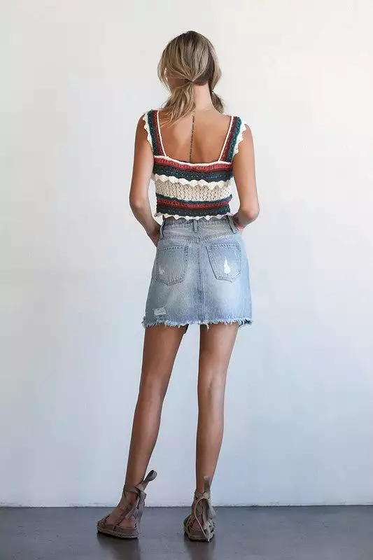 mid-rise mini skirt