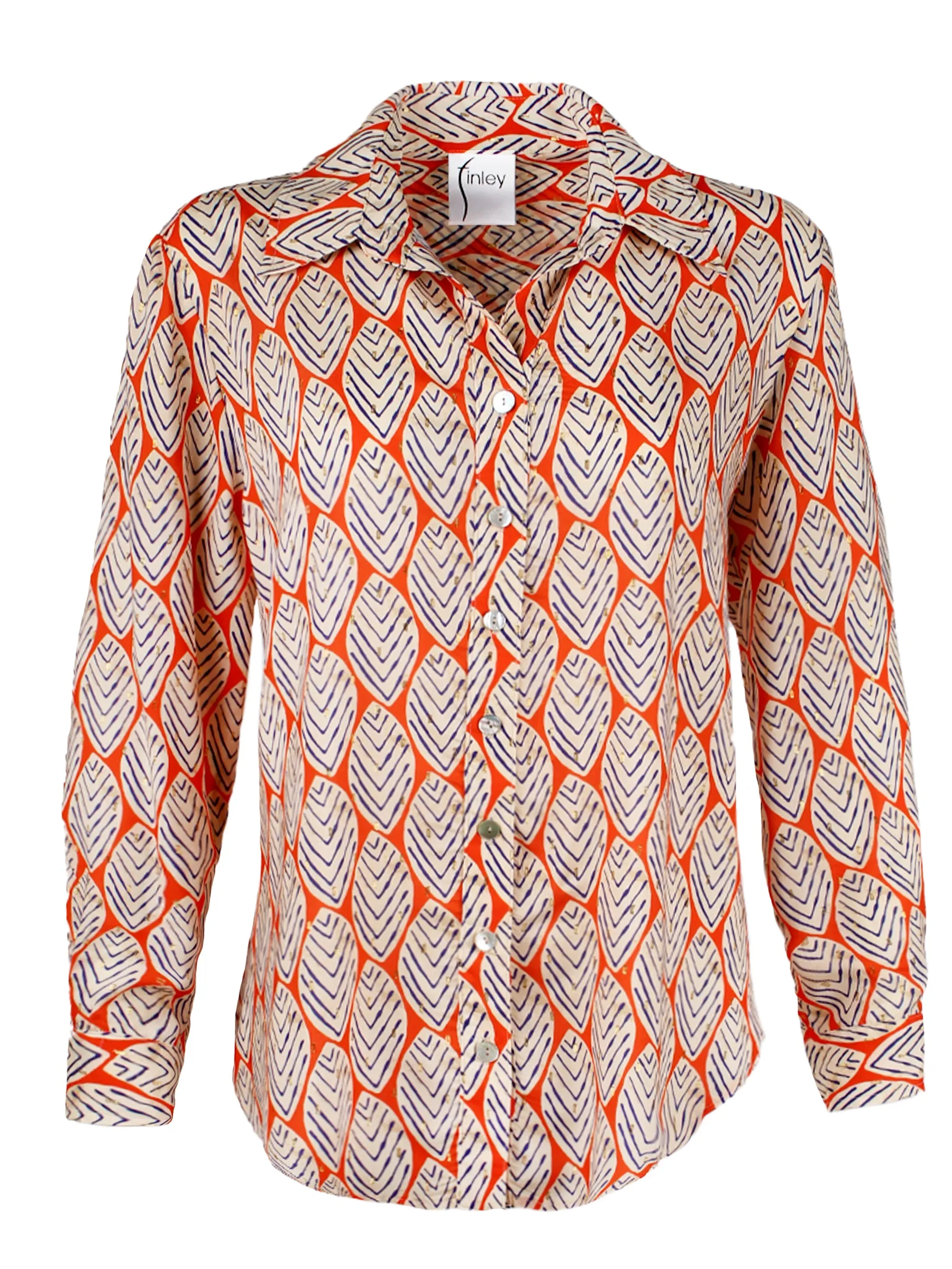 Sparkle Leaf Print Mini Monica Shirt