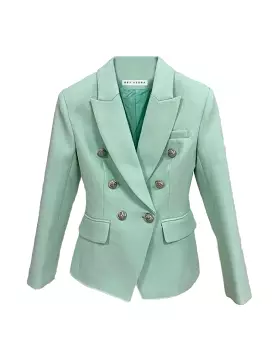 Mint Green Double Breasted Blazer with Silver Buttons