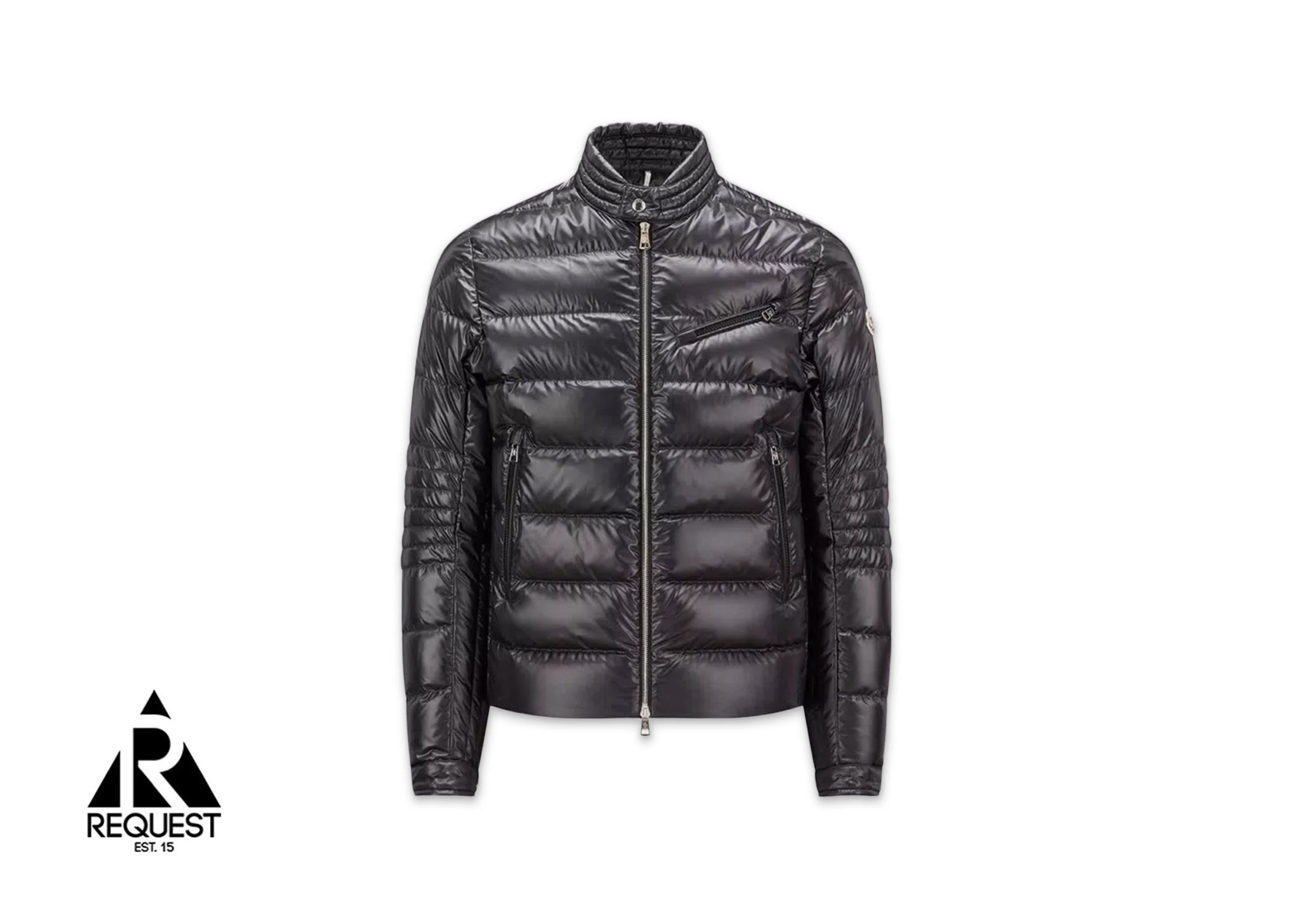 Moncler black short down jacket Authie