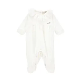 Monnalisa Cream Chenille Romper Baby Girl