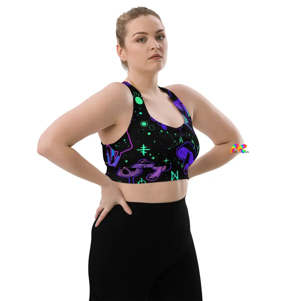 Mushroom Cult Rave Athletic Bra