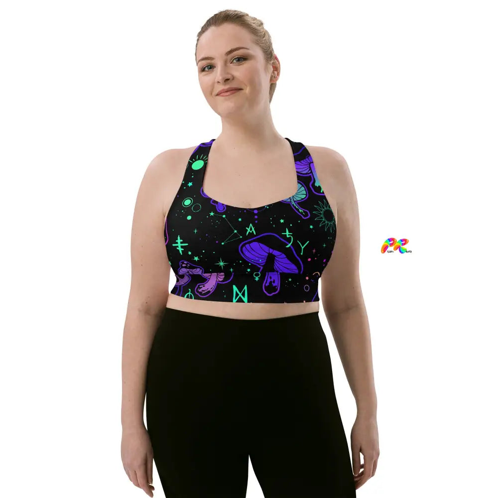 Mushroom Cult Rave Athletic Bra