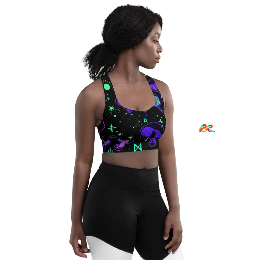 Mushroom Cult Rave Athletic Bra