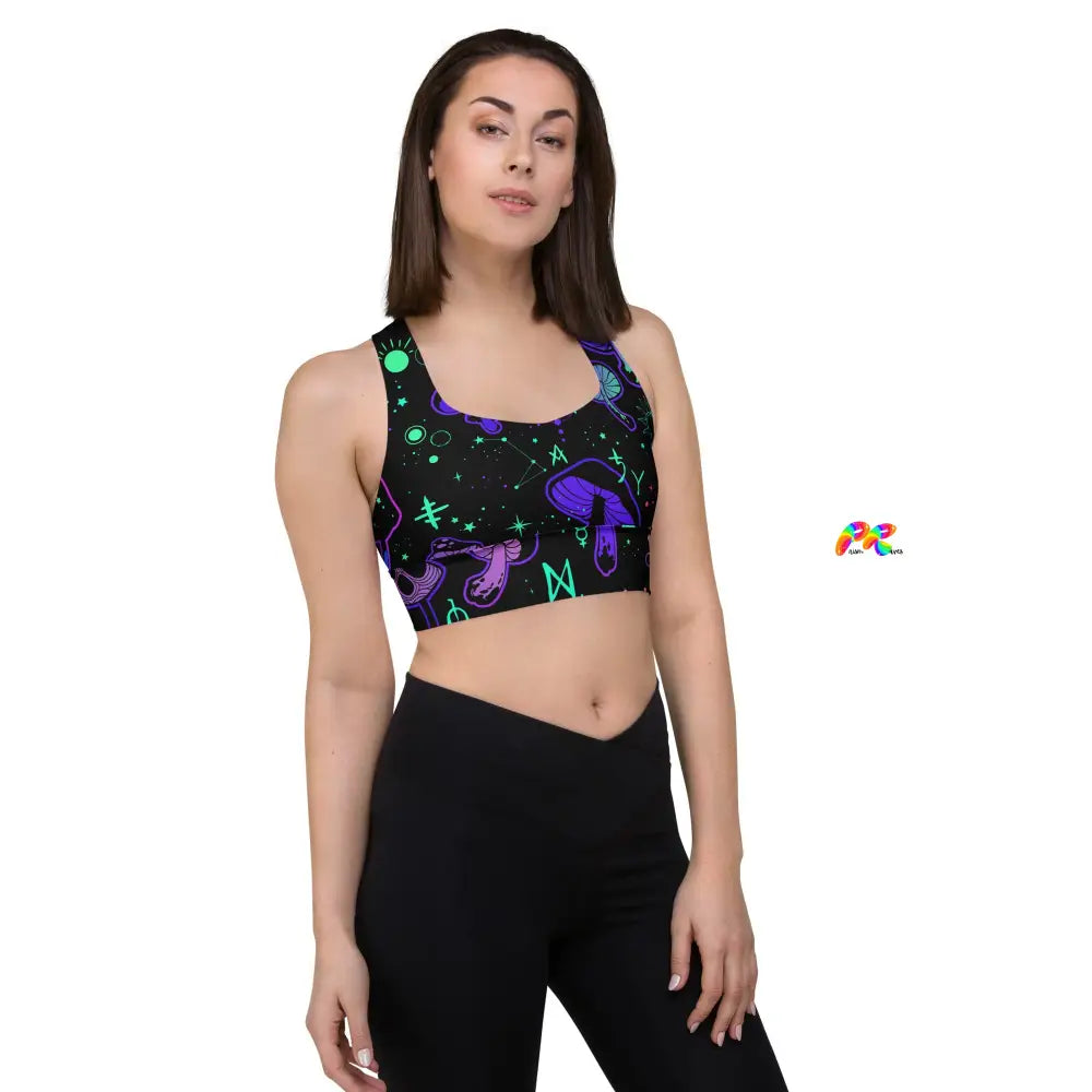 Mushroom Cult Rave Athletic Bra