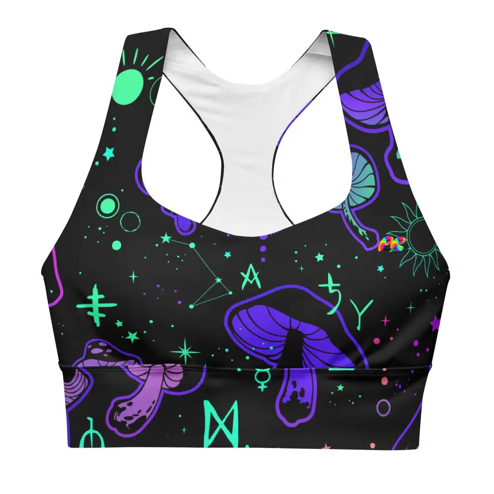 Mushroom Cult Rave Athletic Bra