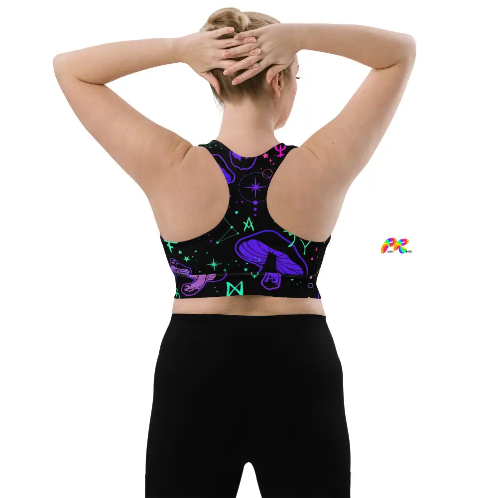 Mushroom Cult Rave Athletic Bra