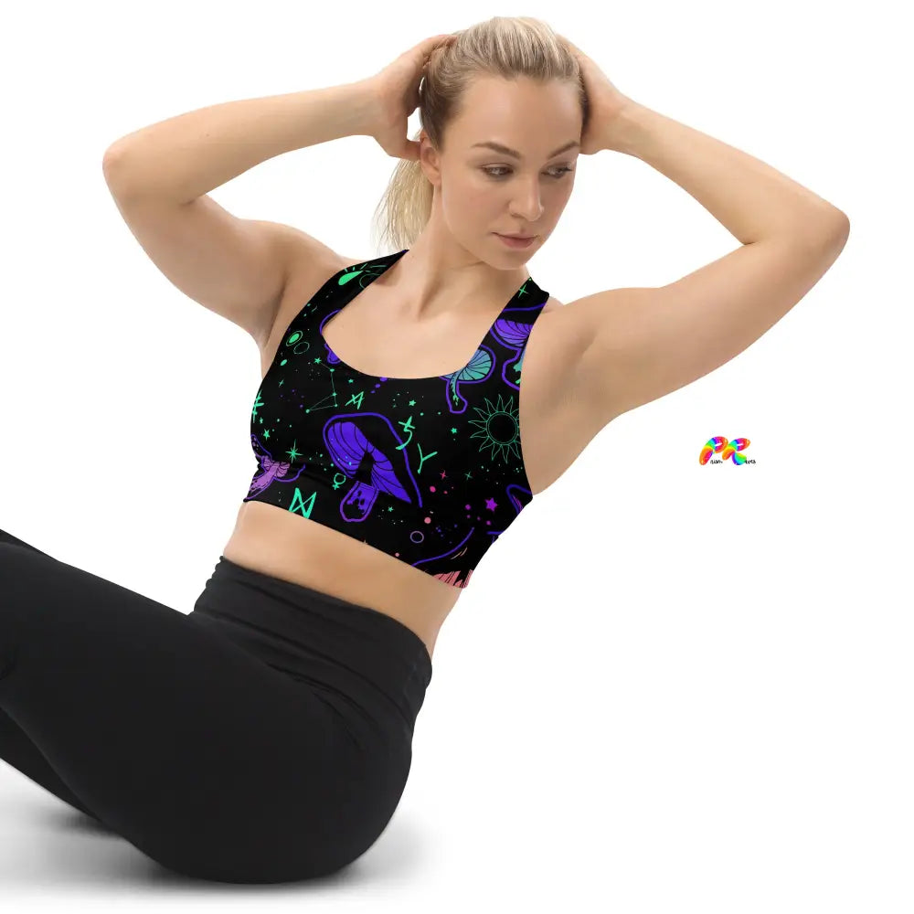 Mushroom Cult Rave Athletic Bra