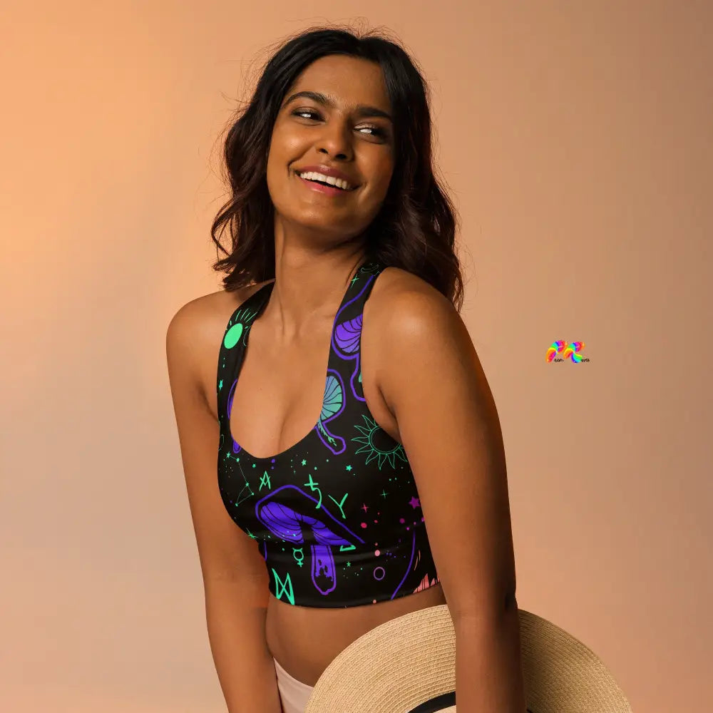 Mushroom Cult Rave Athletic Bra