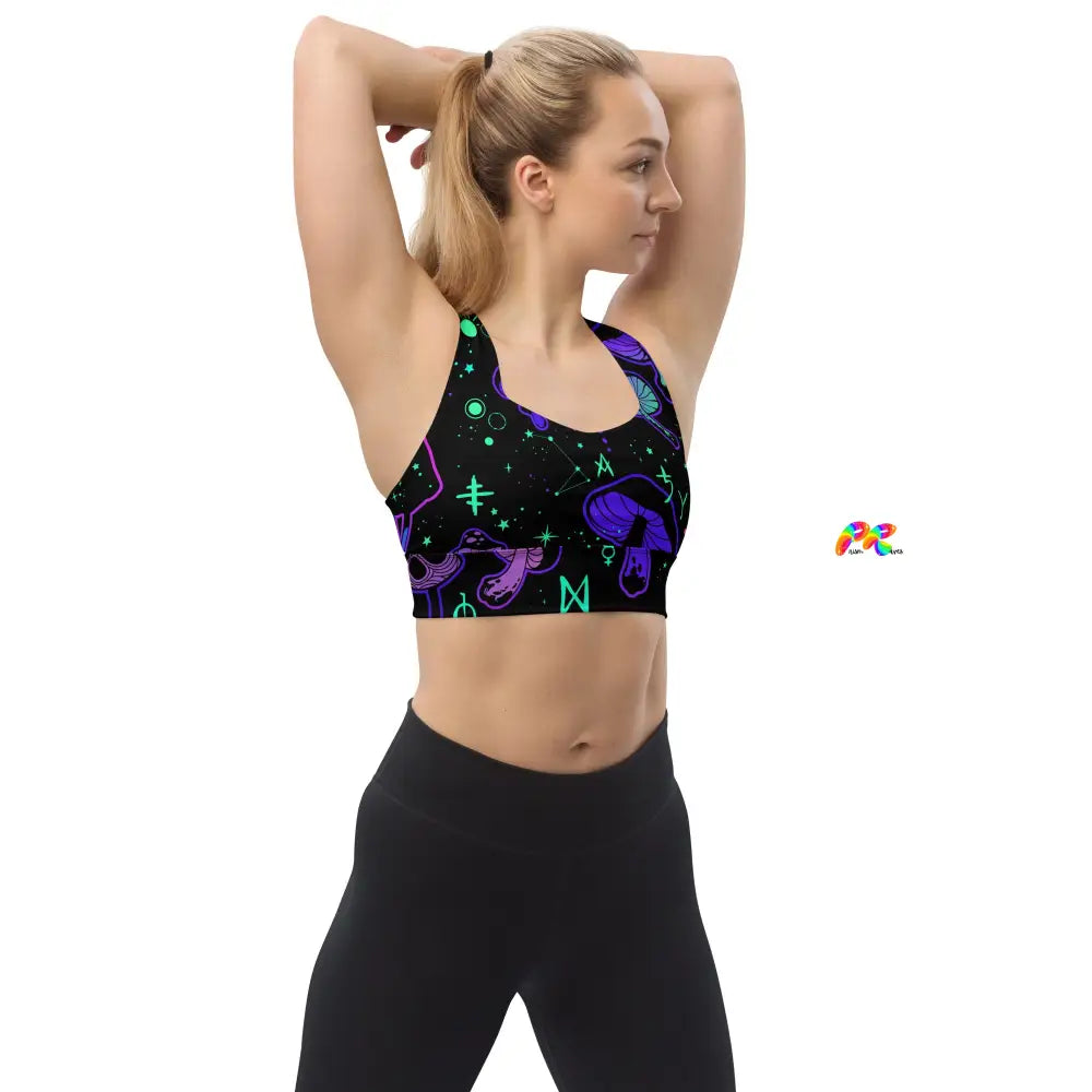 Mushroom Cult Rave Athletic Bra